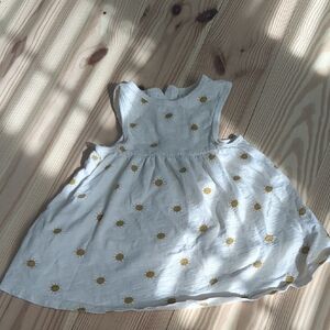 Rylee + Cru Cream and Gold Sunburst Dress
